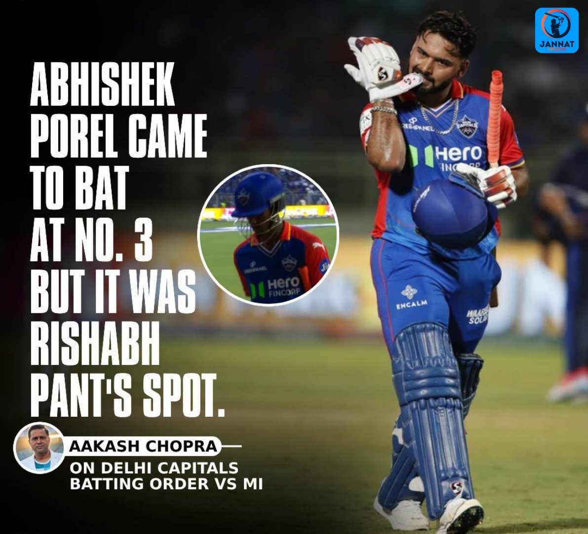 JannatUpdates18's tweet image. Aakash Chopra Points at Rishabh Pant and Abhishek Porel&apos;s Batting Order for DC&apos;s Loss to MI.
.
.
.
.
#jannatupdates #RishabhPanth #DC #IPL2024 #MumbaiIndians #RuturajGaikwad #CSKvKKR #KKRvsCSK #ChennaiSuperKings #KolkataKnightRiders #CSK #KKR #IPL #IPL2024 #IndianPremierLeague