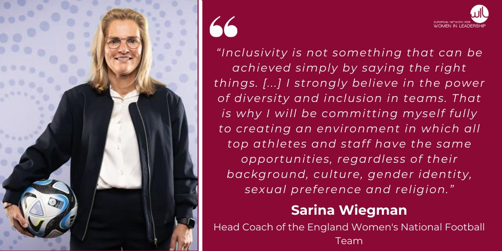 Did you know Sarina Wiegman, the head coach of England's team, once played football pretending to be a boy? This week's #MondayQuote shares her strong belief in diversity and inclusion. Her journey shows us that making sports inclusive takes more than just words.#DiversityInSport