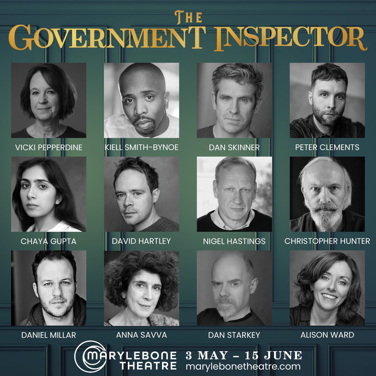 Full cast announced for The Government Inspector Limited season from 3 May to 15 June 2024 “There’s no money in honesty!” A comedy about hypocrites, hysterics and hustlers Tickets are on sale on marylebonetheatre.com