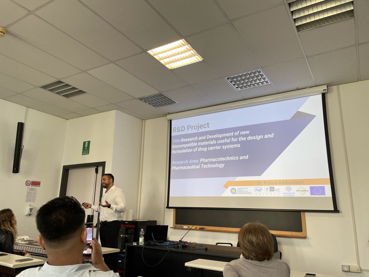 micro4nano's tweet photo. A seminar by Franco Ambrosioni from  Universidad Nacional de Córdoba currently secondee at @unipr  thanks to the #Micro4nano project! #MSCA #research #RISE https://t.co/hyRtmgEeJ8
