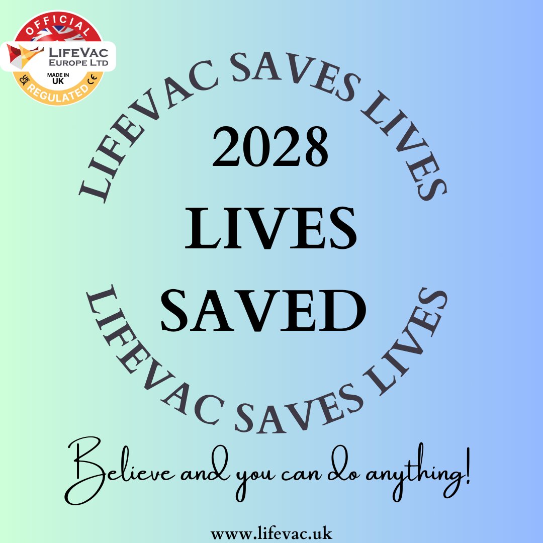 LifeVacEurope's tweet photo. It has been another incredible, life saving weekend!
LifeVac Europe are proud to share news that LifeVac® has helped save 15 (FIFTEEN) more lives in a choking emergency! We received news that LifeVac helped save a 73-year-old male who choked on food, a 3-year-old girl who... https://t.co/F4Lic59CBb