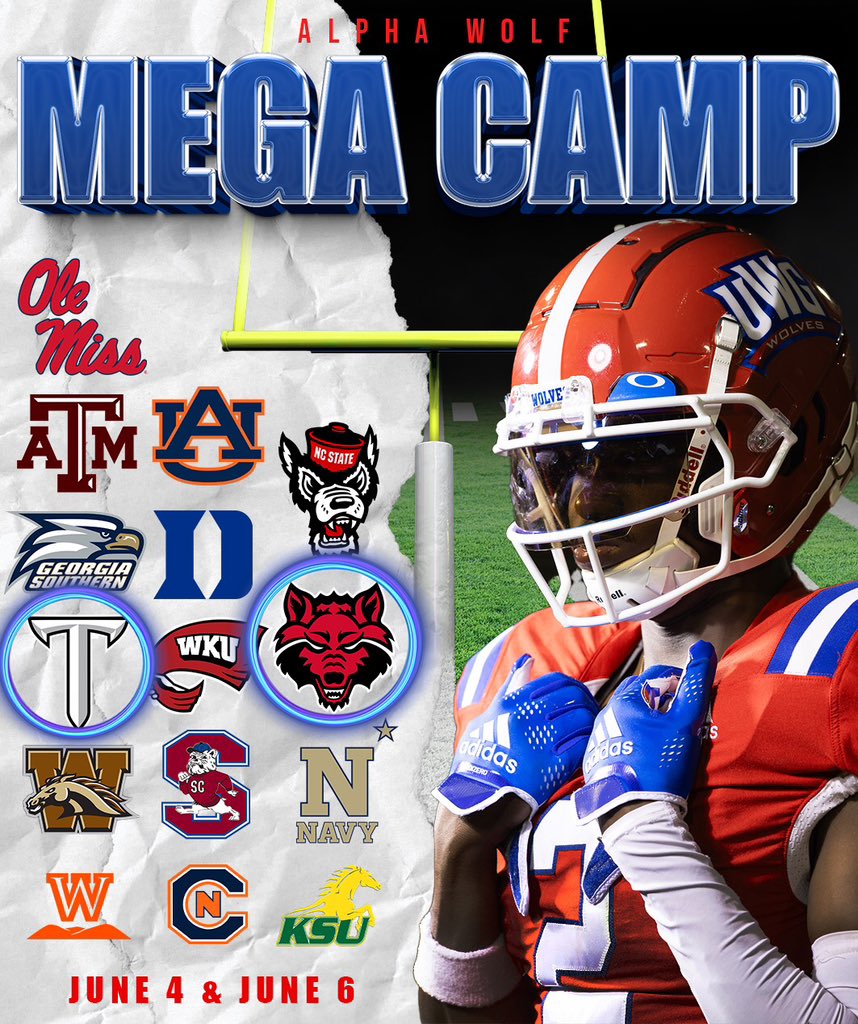 Two new schools added to the list for June’s mega camp. Get signed up today at joeltaylorfootballcamps.com #WeRunTogether #WestIsComing