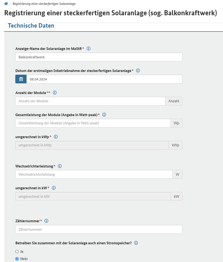 @Klaus_Mueller Das neue Registrierungsformular für Balkonkraftwerke ist sehr gut gelungen, vielen Dank für die Vereinfachung! #PVBuddies #balkonkraftwerk