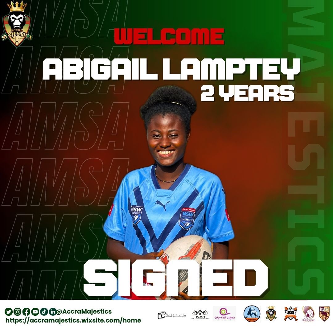 Welcome to the #accramajestics family, Abigail. #rugbyleague #sports #womeninsports #womeninleague