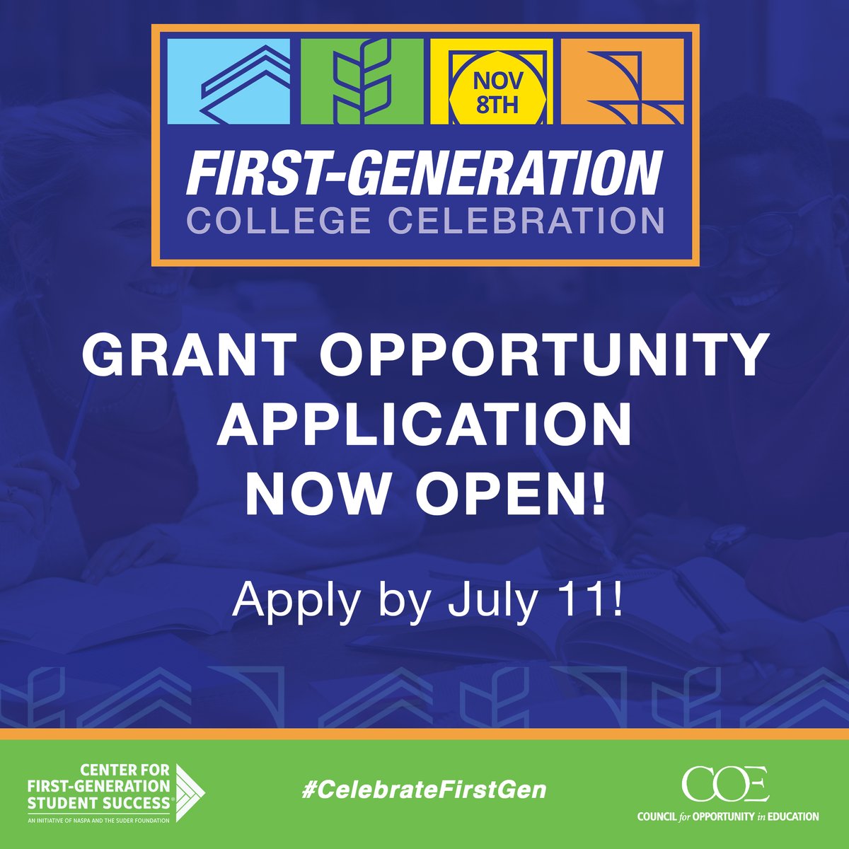 It's the moment you've all been waiting for... The 2024 First-Generation College Celebration Grant Opportunity is accepting applications! Elig. institutions receive up to $1,000 to scale #CelebrateFirstGen efforts. Learn more &amp; apply by 7/11 at bit.ly/CelebrateFirst…! <a href="/COETalk/">Council for Opportunity in Education</a>