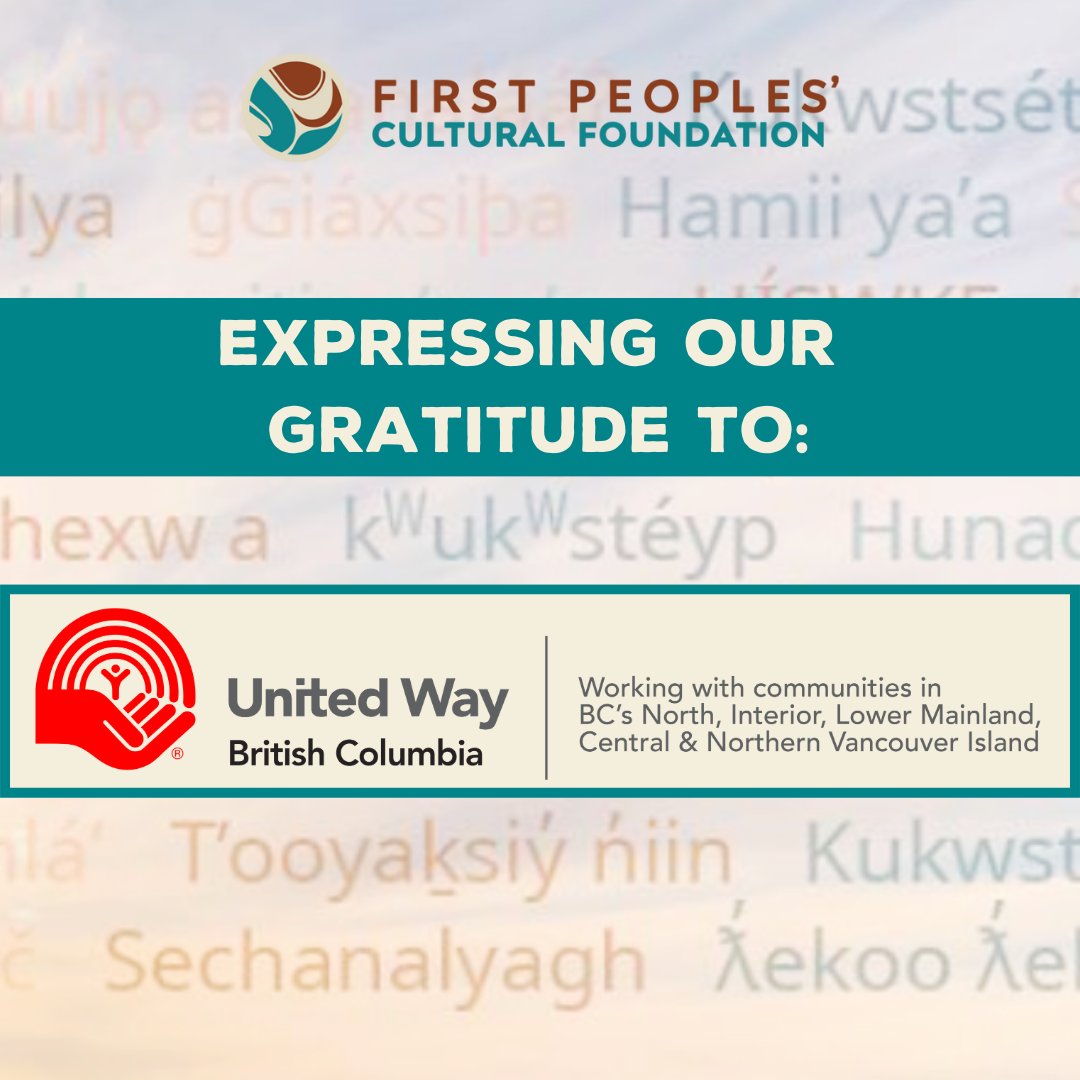 We raise our hands to @unitedway_bc for their contributions to the Reclaiming My Language Program  at @_FPCC 🙌 This program uplifts silent speakers across the lands known as BC. ❤️

#IndigenousLanguages
#LanguageRevitalization