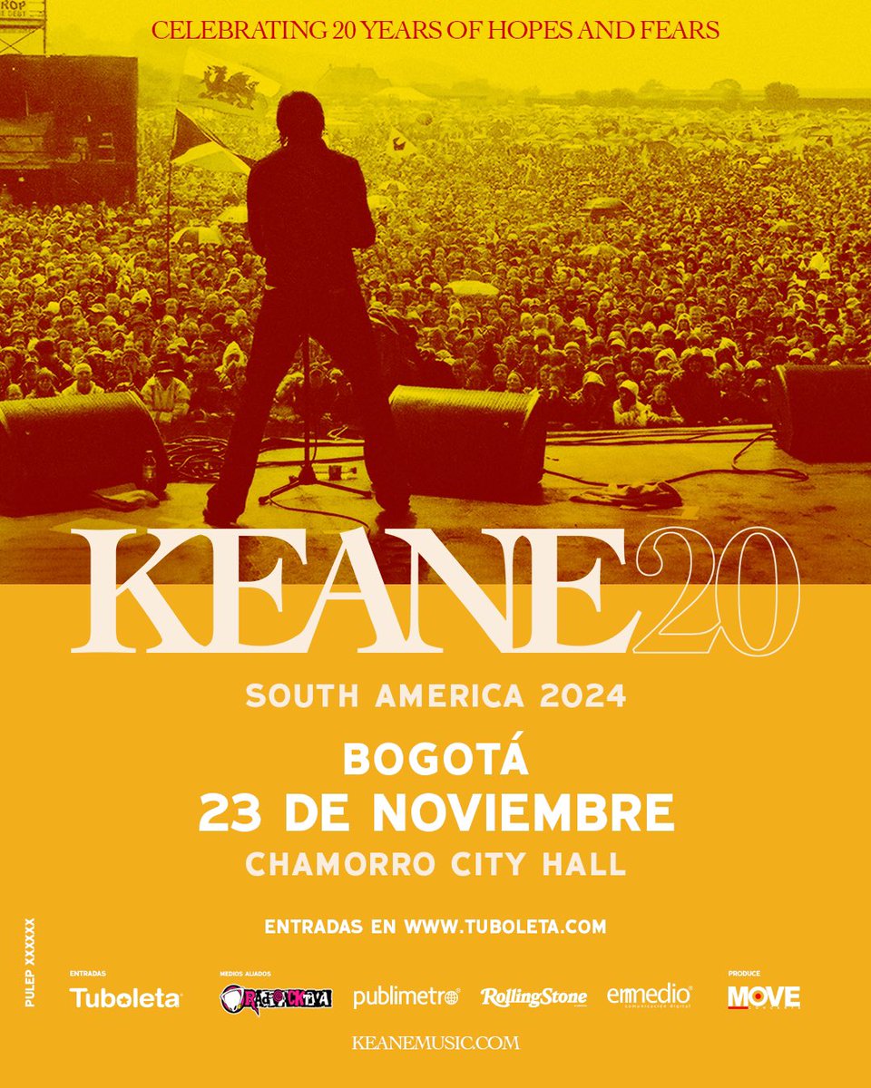 Colombia on sale now! Tickets available here: keane.lnk.to/HF20saSR