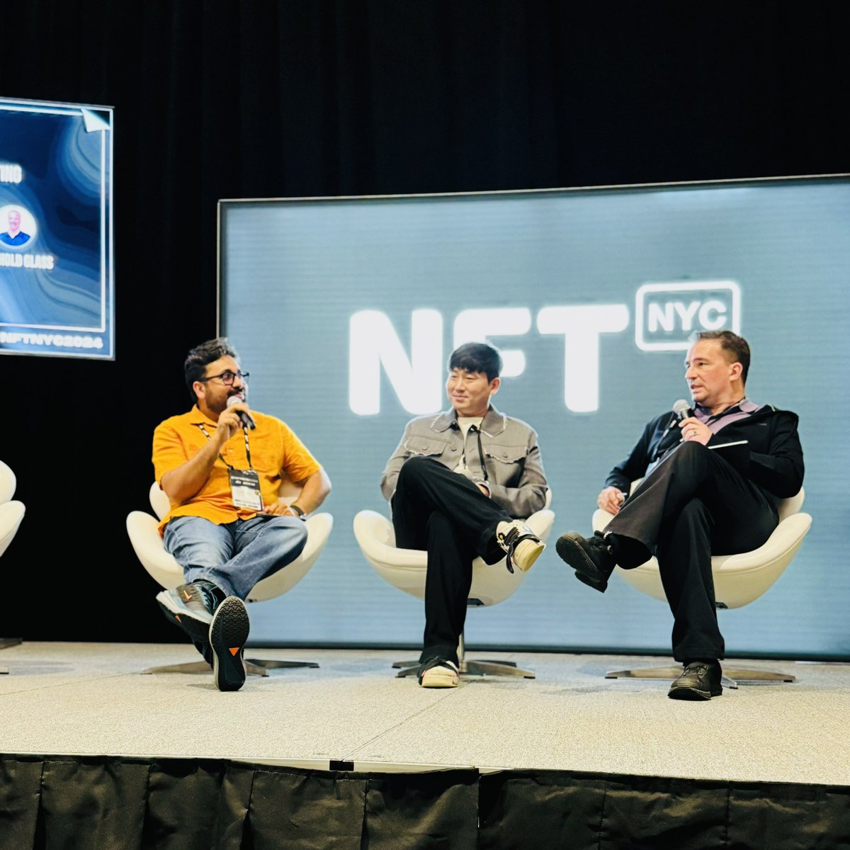 Had a great session with <a href="/BertholdGlass/">B Ξ R T</a> &amp; <a href="/metapersona_/">Hodler_Hodor</a> <a href="/NFT_NYC/">NFT.NYC</a> We discussed on the future of NFTs in Branding &amp; Marketing. #NFTNYC2024