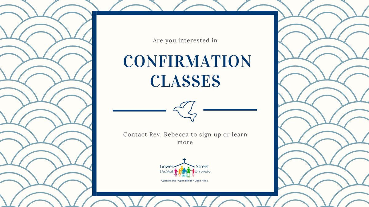 Confirmation is an opportunity for individuals who have been previously baptized to renew the vows that were made on their behalf in Baptism. Based on interest at Gower, we offer separate confirmation classes for youth and adults.

#WhatsUpAtGower #UCCan #ucceast
