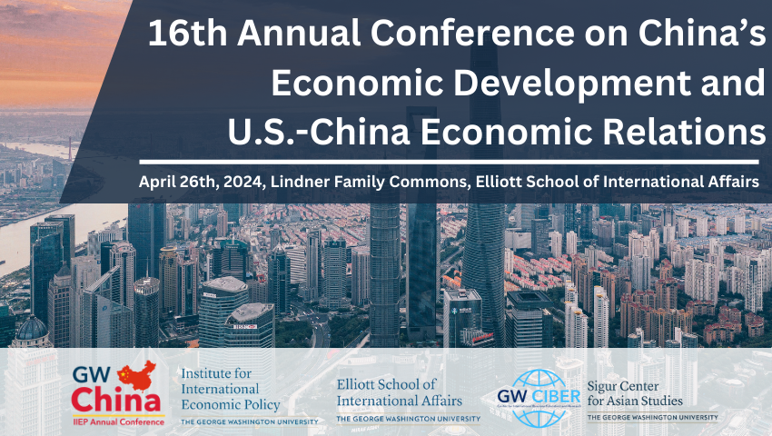 Join us on April 26th for the 16th Annual GW China Conference! This year's conference will feature keynote speaker @SonaliJC of @IMFNews, and four panels spanning topics from the #BRI to technological competition, #internationaltrade, and more! RSVP: bit.ly/4arnk1N