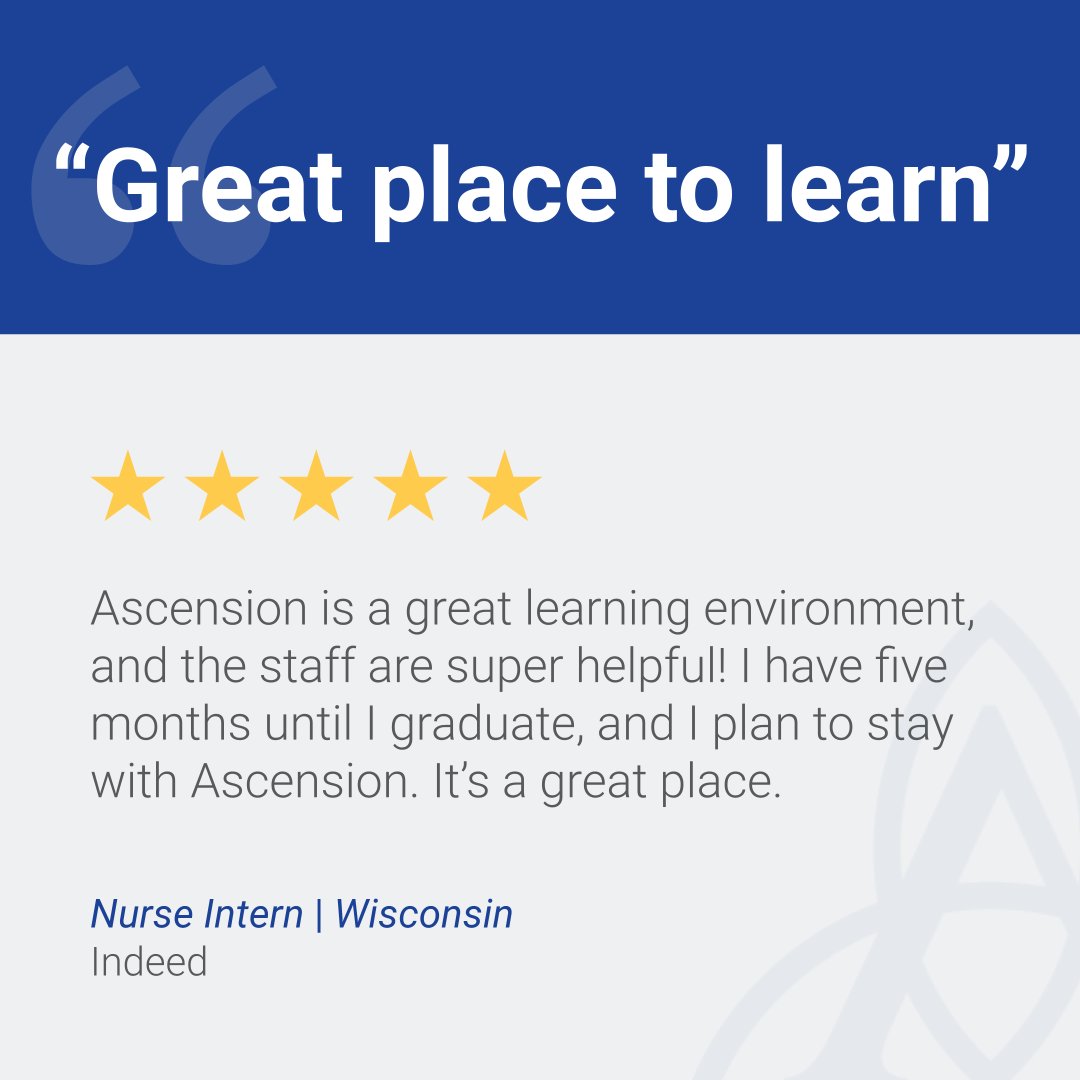 Check out what our associates have to say on Indeed about working at Ascension! Join a team where we learn and grow together. Apply today: ascn.io/6015wnMBD #AscensionCareers