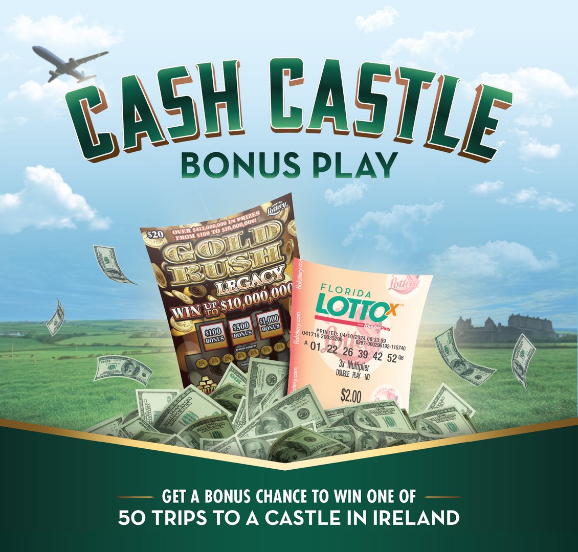 Beginning TODAY, you can enter your non-winning GOLD RUSH LEGACY Scratch-Offs and any FLORIDA LOTTO tickets into the 𝑪𝒂𝒔𝒉 𝑪𝒂𝒔𝒕𝒍𝒆 𝑩𝒐𝒏𝒖𝒔 𝑷𝒍𝒂𝒚 for extra chances to win! 🇮🇪 ✈️ Bonus Play ends May 19, 2024. bit.ly/4aq9ZXw #FloridaLottery #ScratchOffs