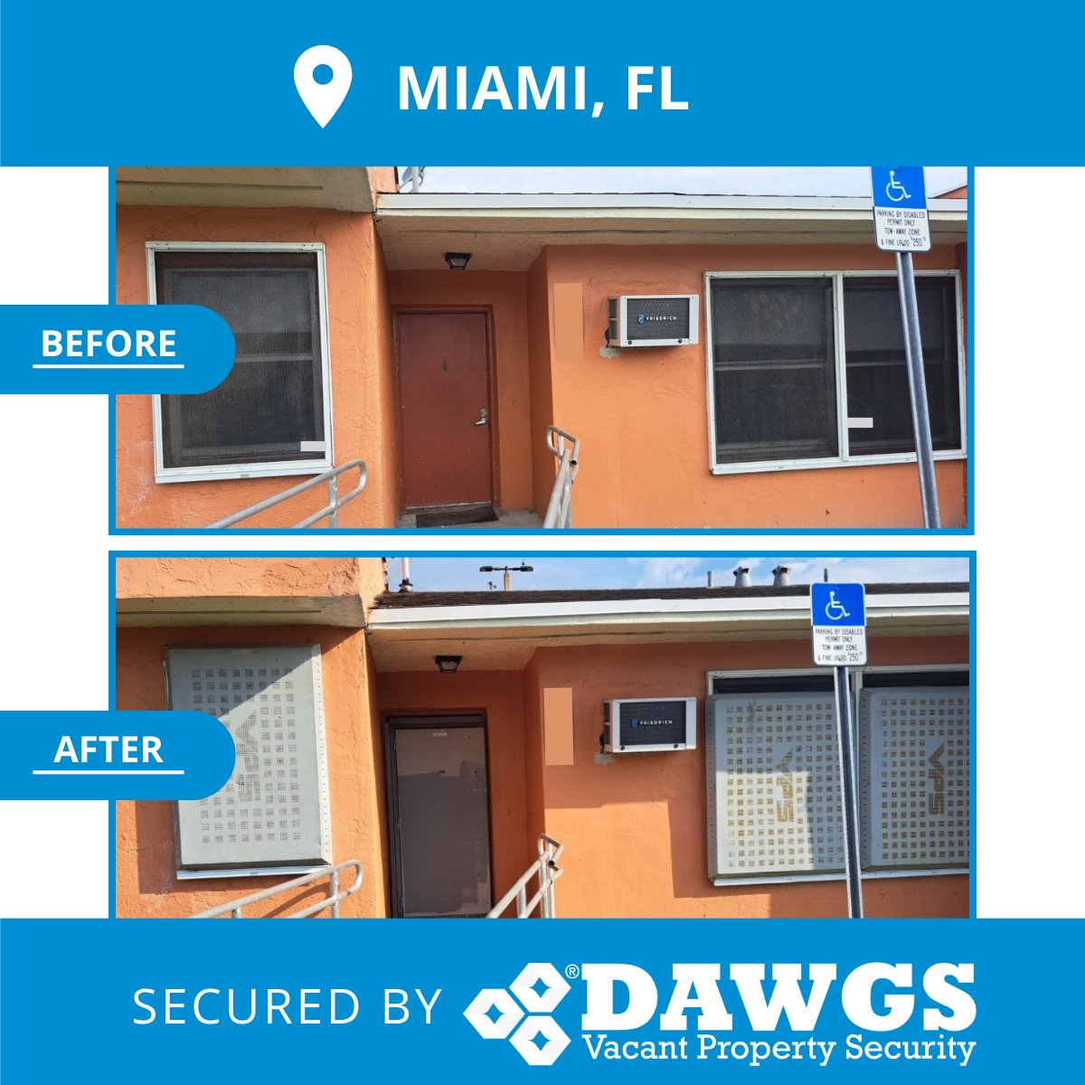 🏢 Safeguard Vacant Properties with DAWGS Guards!

📸 Before & After

Before DAWGS: Vulnerable property faced risks.

After DAWGS: Fortified with steel guards for peace of mind.

🏖️ Miami now boasts safer properties. #PropertySecurity