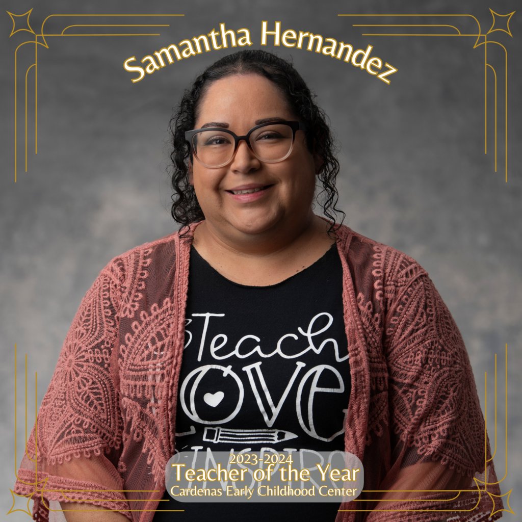 Meet Samantha Hernandez, the Teacher of the Year at Cardenas Early Childhood Center. She’s been a teacher for 10 years & currently teaches in the Head Start program. She credits her great support system at Cardenas for helping her become a better teacher.