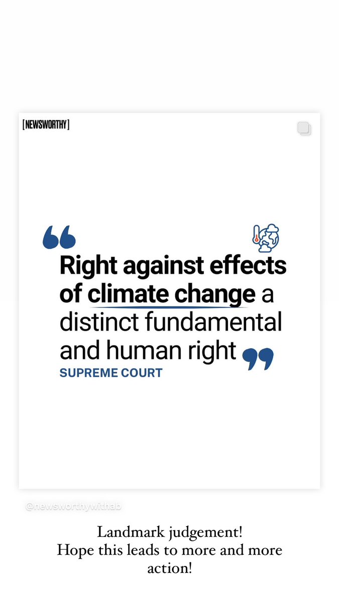 Landmark judgement! Such a delightful development.. Hope this encourages more and more action from all stakeholders! Pc: @anubhabhonsle #climatechange #ClimateActionNow #supremecourt #environment