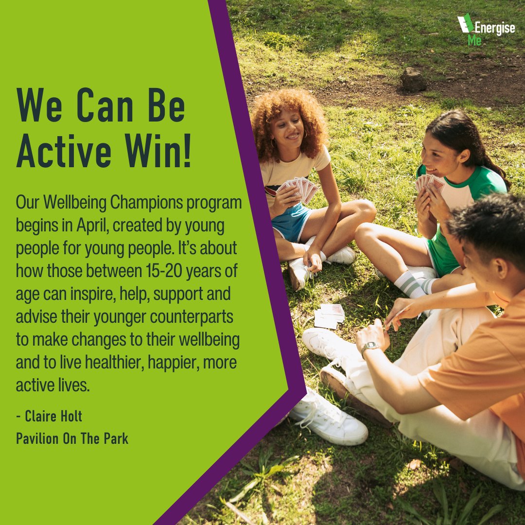 What an incredible programme by @PavilionotPark aiming to help the younger generation lead healthier and happier lives. This is a fantastic example of: young people understand their needs best so let them lead the way! Share your #WeCanBeActive progress: energiseme.org/we-can-be-acti…