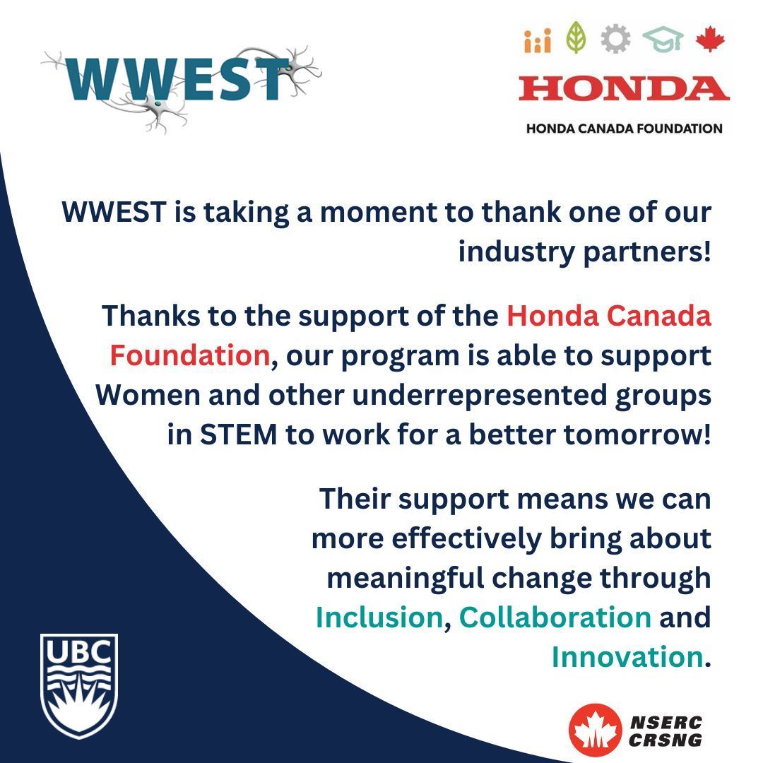 Shout out to @hondacanada for supporting us in our mission to make STEM more inclusive and collaborative! @ubcokanagan