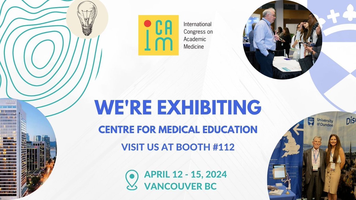 Our Medical Education team will be exhibiting at the International Congress on Academic Medicine in Vancouver this weekend. Join them at booth 112 to find out about our courses or just to say hello! #ICAM2024 #MedEd icam-cimu.ca