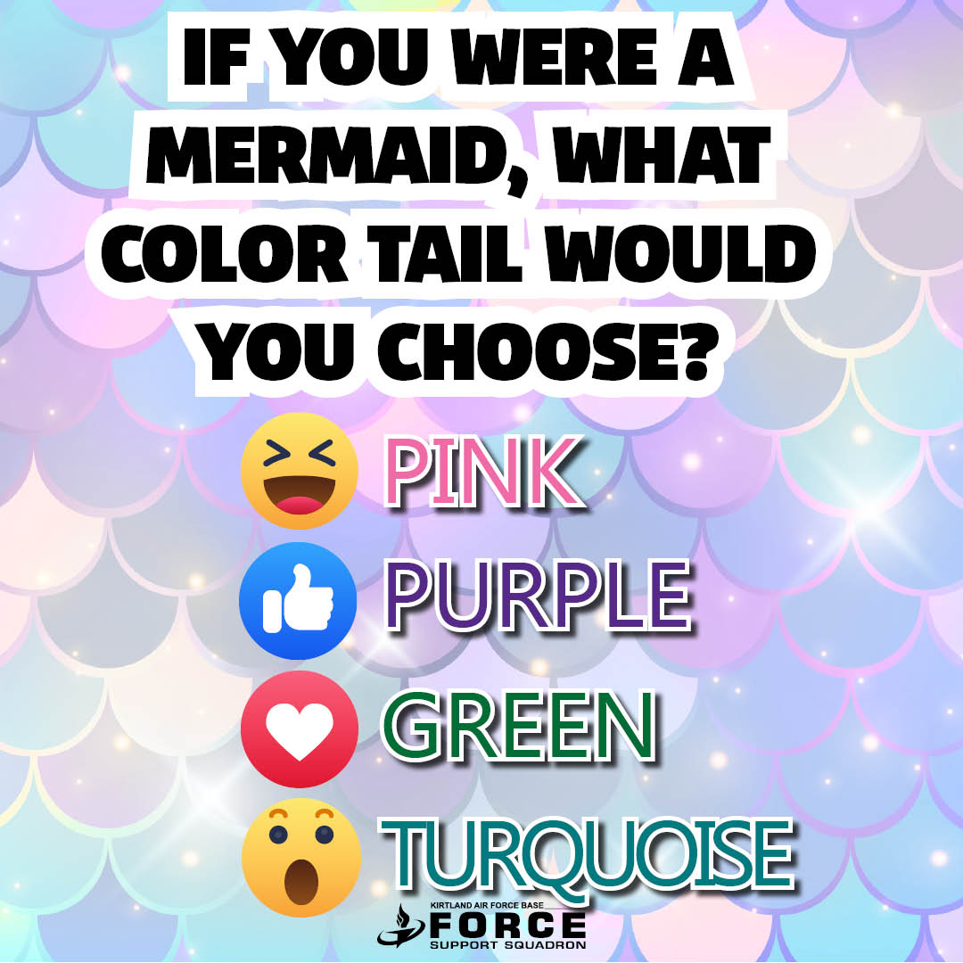 🧜‍♀️🧜‍♀️🧜‍♂️🧜‍♂️What color would you choose, #TeamKirtland?🧜‍♂️🧜‍♂️🧜‍♀️🧜‍♀️

Let's see those answers down below👇

#377FSS #KirtlandForceSupport