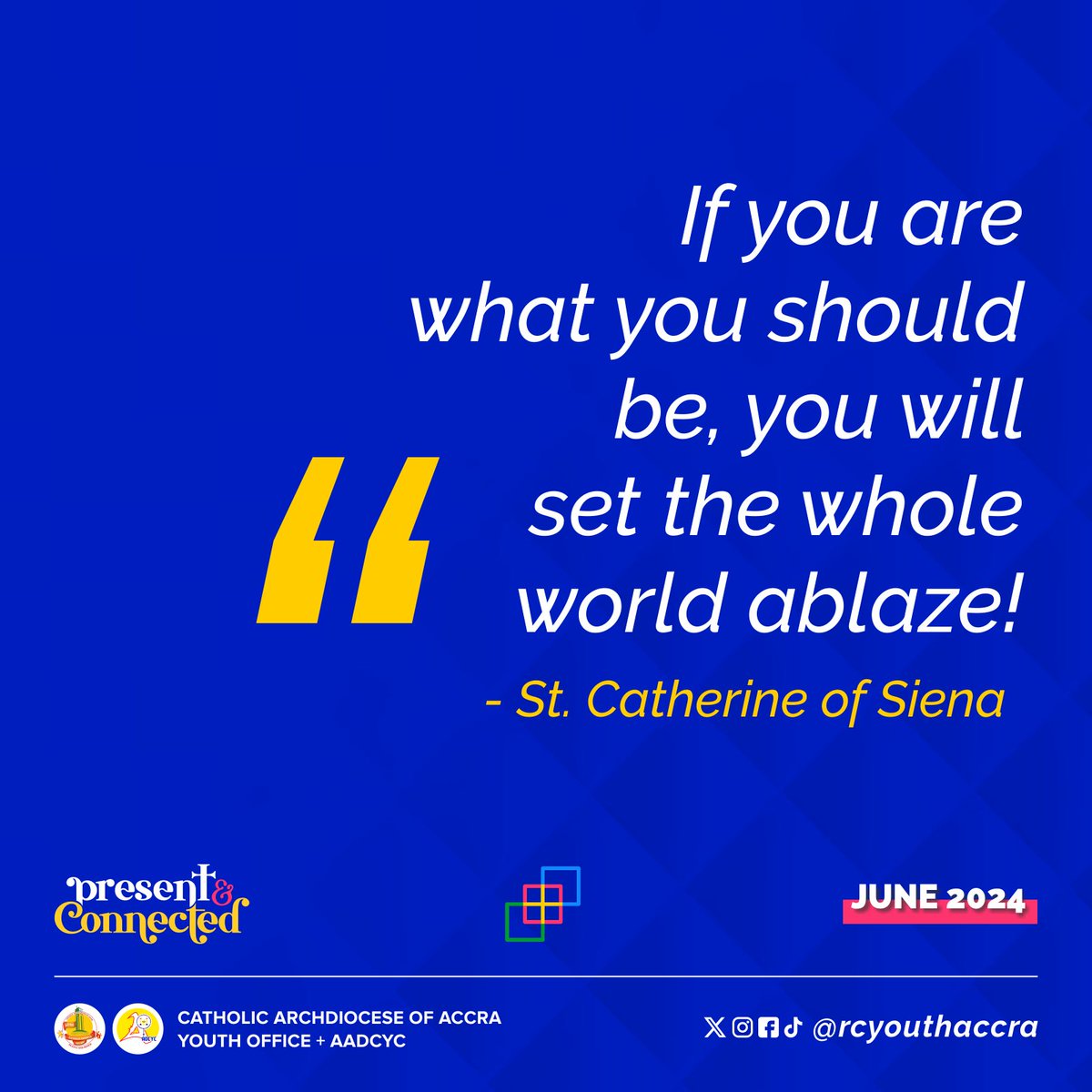 As we prepare for our congress, let's take inspiration from the words of St. Catherine of Siena... Be present & Connected!

#beConnected #bePresent #beAgift #beToday #beCatholic