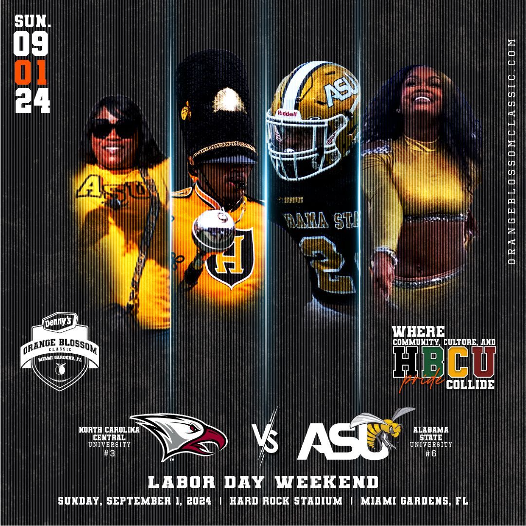 🐝 ASU Hornets, it's time to buzz into #OBC2024! Your Labor Day weekend adventure of football, fun, and Hornet spirit starts in South Florida. Get your tickets at OrangeBlossomClassic.com. Let's create unforgettable memories together! 🎉🏈 #ASUHornets #HBCUExcellence #SwarmAs1