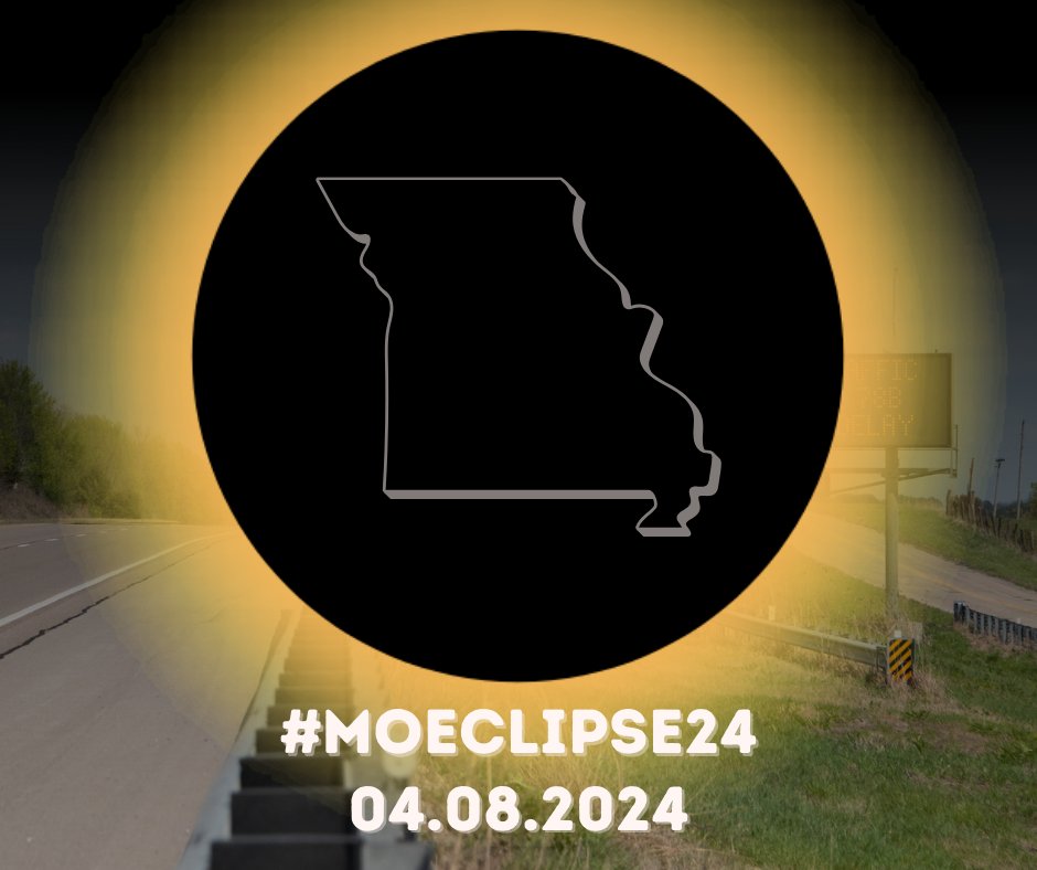 IT’S HERE! Here are a few safety tips to keep in mind today: Check the Traveler Information Map before you go, don’t take photos or wear eclipse glasses while driving, safely exit the highway to view the eclipse, turn on your headlights & prepare for extra congestion #MOEclipse24