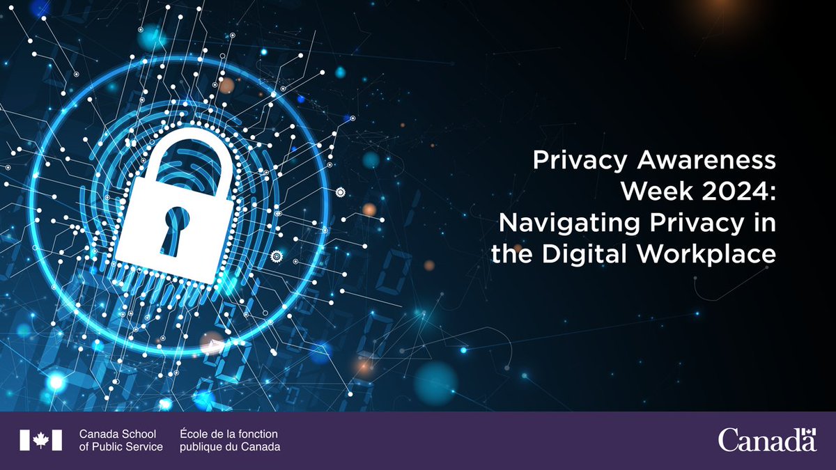 New! ✨The Privacy Awareness Week 2024: Navigating Privacy in the Digital Workplace event will explore how federal government institutions can best meet their privacy obligations when managing employees in the digital workplace. Learn more on May 8, 2024: catalogue.csps-efpc.gc.ca/product?catalo…