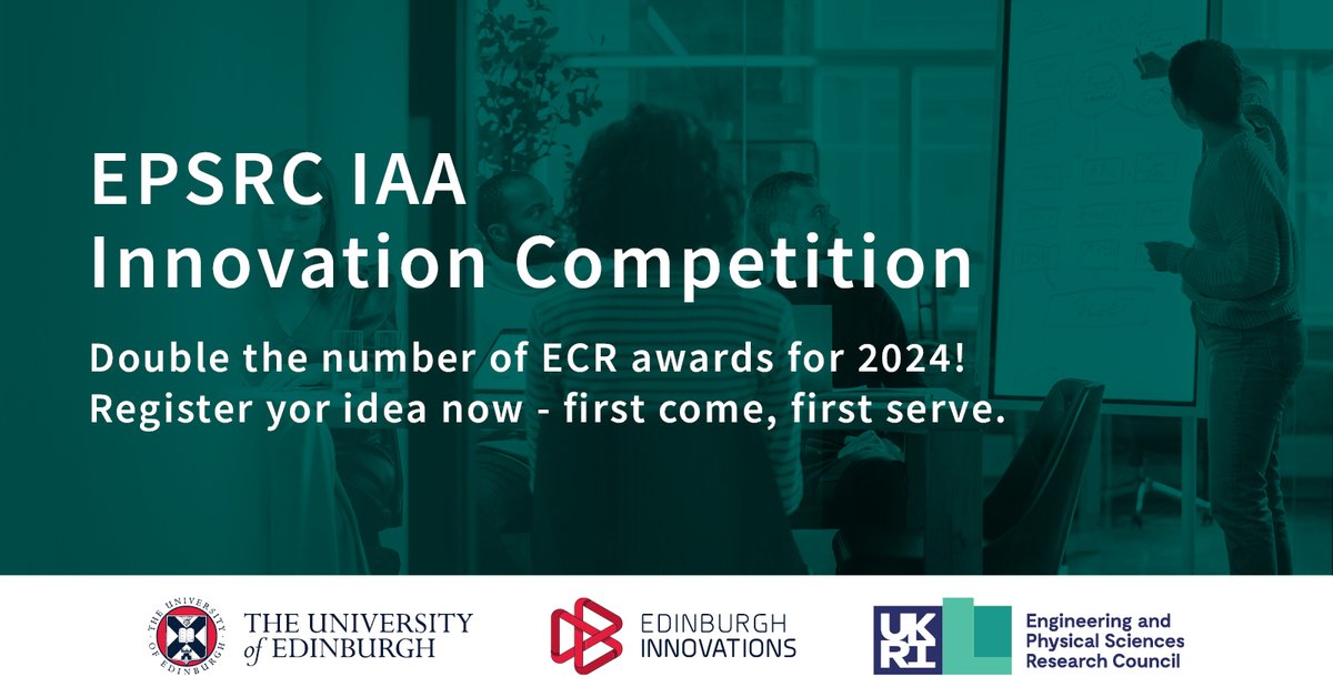 📢 Attention #earlycareerresearcher at the @University! EPSRC IAA is offering a personal award of up to £2,500 to develop an impact opportunity from your research. Register your interest now and we'll provide you with the application form! ➡️ed.ac.uk/edinburgh-inno…