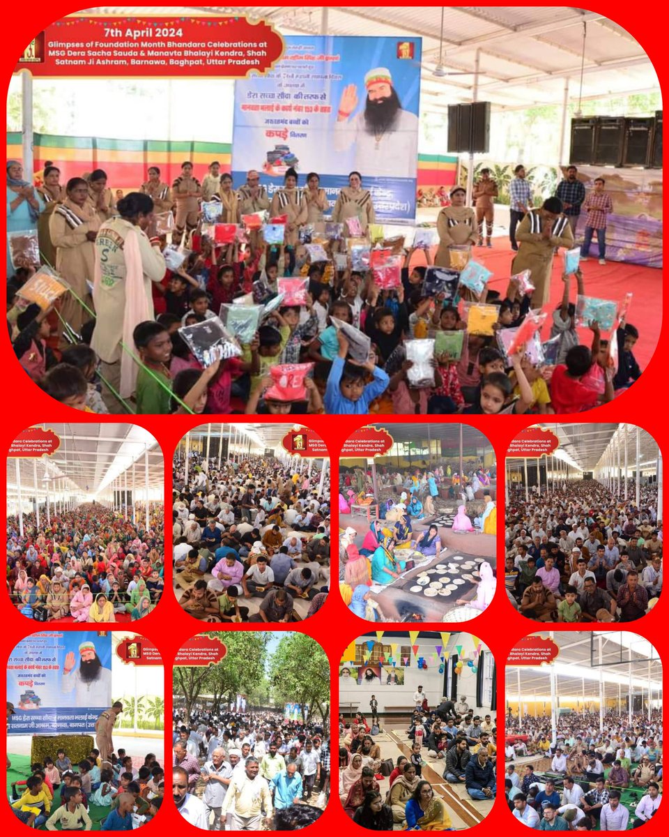 The First week of sacred Month, April was celebrated yesterday as foundation month of Dera Sacha Sauda in which millions of people from abroad listen to the holy sermons of Saint MSG Insan & many welfare activities were also done. #FoundationMonthCelebration 🎉🥳