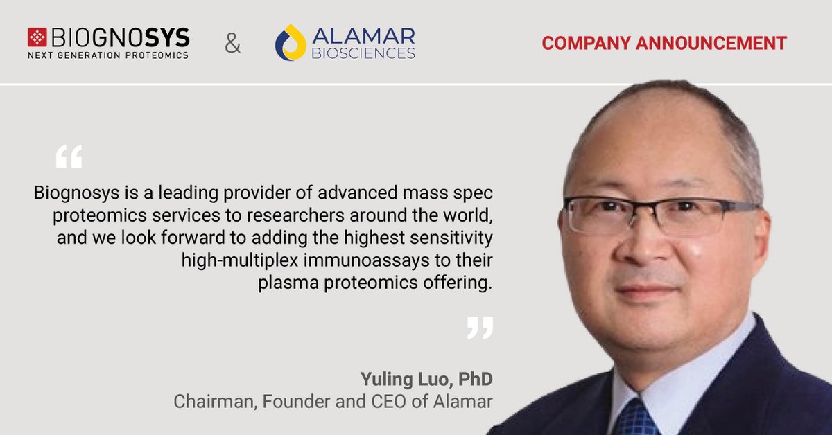Our strategic partnership with @Alamar Biosciences Inc. expands our biofluid biomarker discovery services with Alamar's NULISA assays. Press release: ow.ly/j2xm50Rateg Learn more about the complementary value of our platforms at Alamar's Spotlight Theater at #AACR2024.