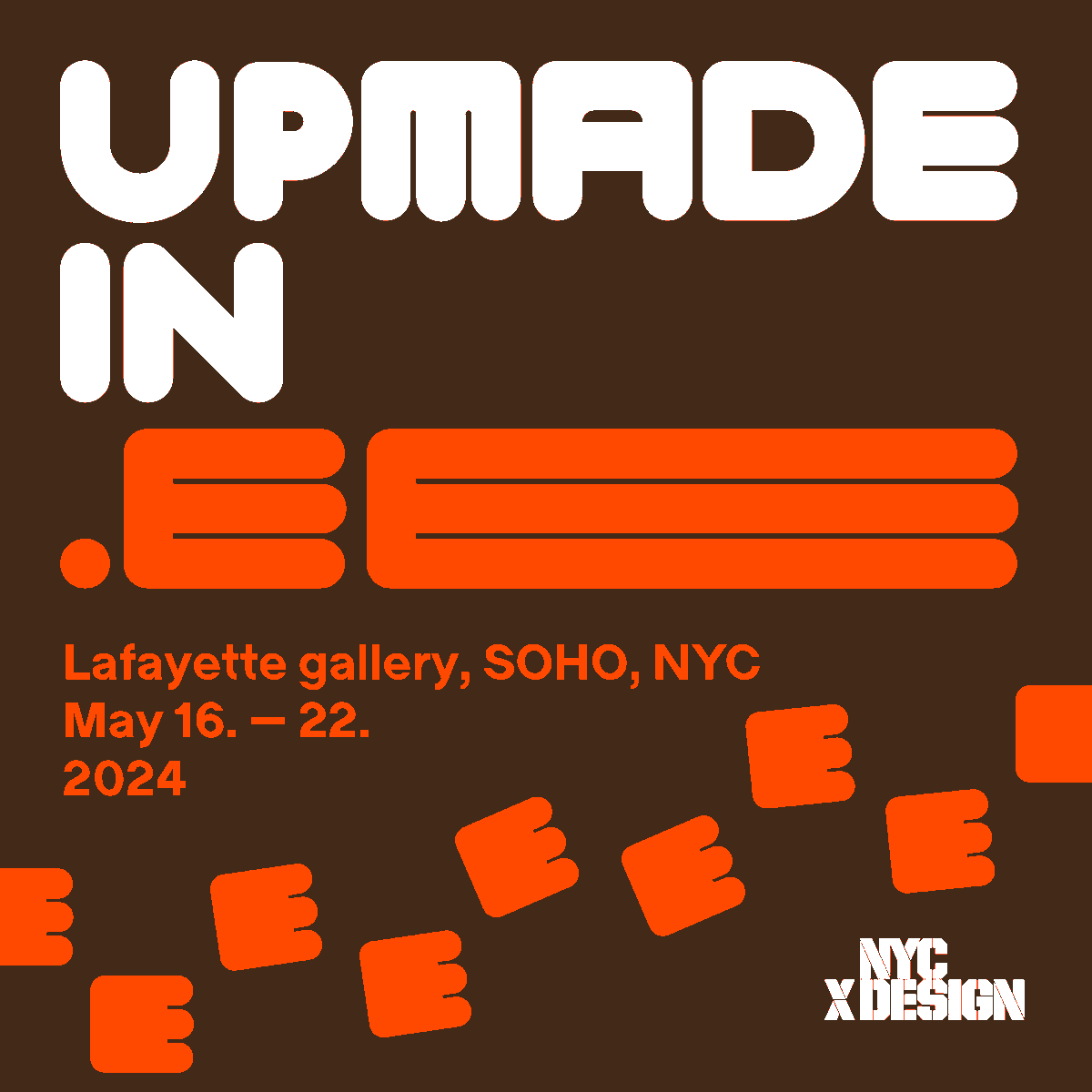 EST_DesignHouse's tweet photo. SAVE THE DATE! 

Join us at UPMADE IN ESTONIA, a Highlight of @NYCxDESIGN 2024:

📅 May 16-22, 2024
📌 Lafayette Gallery, SOHO, NYC

Stay tuned for more information and event schedule coming soon! 

#upmadeinEE #NYCxDESIGN #estoniandesign #estoniandesignhouse https://t.co/MAgKx6536c