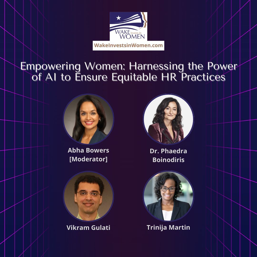 Registration is open for our upcoming event, “Harnessing the Power of AI to Ensure Equitable HR Practices.” 
✅ Register at buff.ly/4a34UEl. 
#wakeinvestsinwomen #womenofcolorinstem #blackwomeninstem #latinawomeninstem #hispanicwomeninstem #waketech #wakecountync