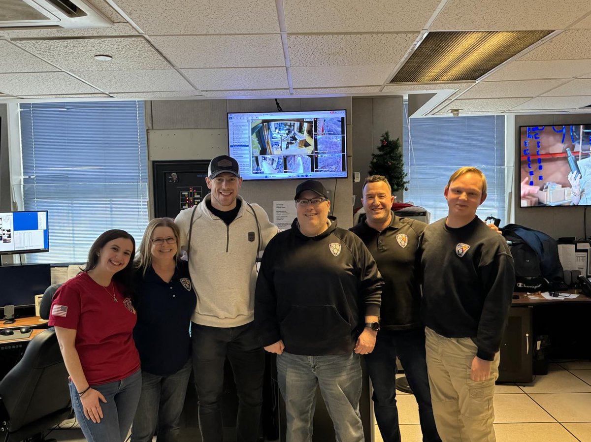 We want to thank @BostonBruinsNHL star @CharlieCoyle_3 for stopping by. Charlie came to visit with his partners at WellPoint and @985TheSportsHub for “Face Offs for First Responders” which highlights mental health resources available to our first responder community.