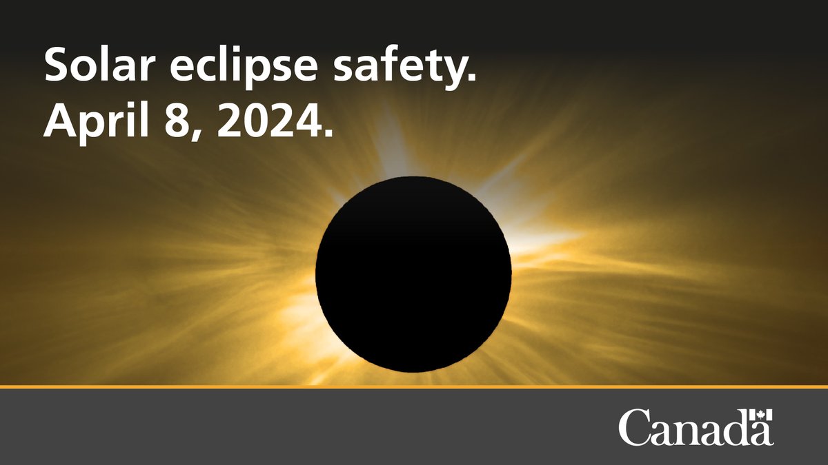 A total solar eclipse is set to leave parts of Canada in darkness for a few minutes today. If you’re planning on watching the rare event unfold, wear proper eye protection before and after totality. Learn more: asc-csa.gc.ca/eng/astronomy/…