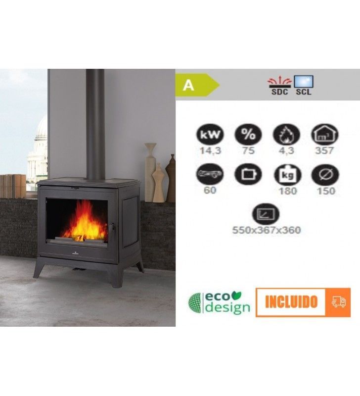 #Estufa de leña con una potencia de 14 kw que permite calentar grandes espacios. buff.ly/3jnTuG0