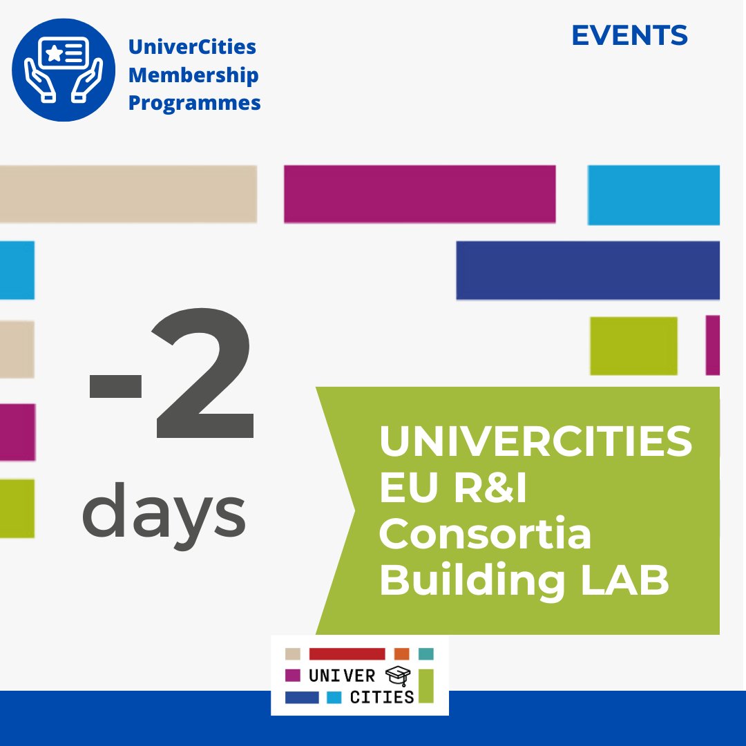 - 2 days missing to the #UniverCities EU R&I Consortia Building LAB that will be held LIVE in ROME! Stay tuned for exciting news coming up next! #UniversalCities4All #USE_LAB2024 #CitiesOfEquality #diversityandinclusion #inclusivecities #climateneutralcities #healthycities #EU