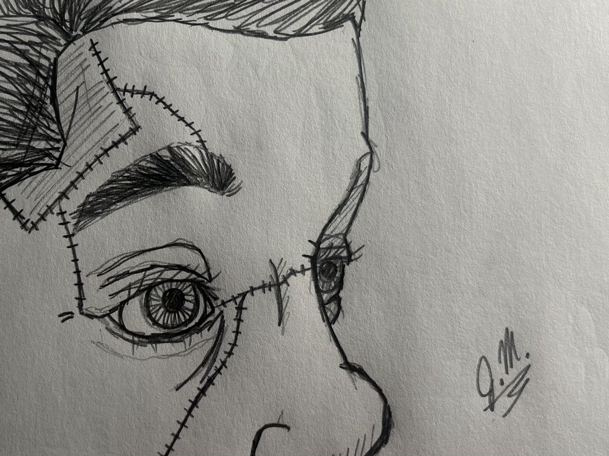 Baby Frankenstein

#pencildrawing #drawing #draw #pencilsketch #sketching #sketch #sketchdrawing #sketchbook #pencilart #pencilartist #art #artist #artistsontwitter #sketchart #sketchartist #illustration #illustrationartist #face #eyes #stitches #monster #Surrealism #surrealart