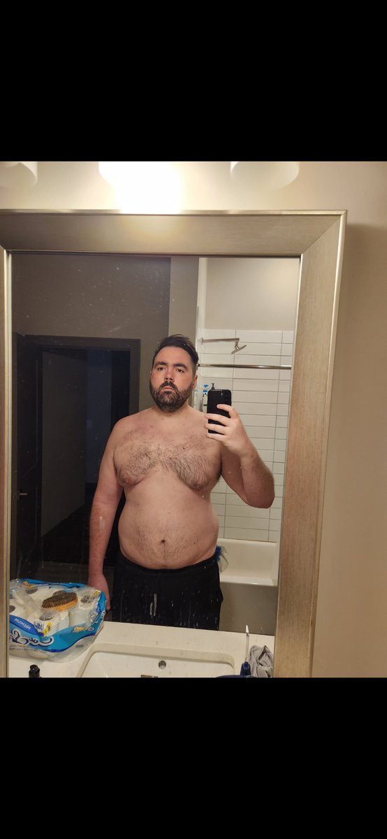 Little insecure to post this as I'm still a fat boy, but here's the half way progress pic. 15 more days to go then we start back with a much healthier diet/workout regimen