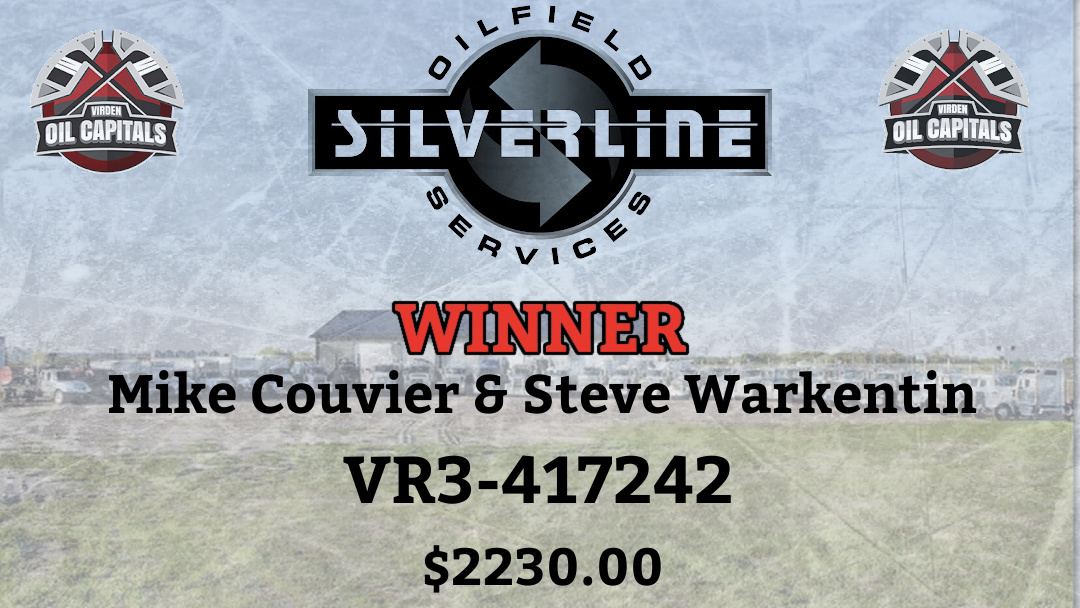 Congratulations to last night's Silverline Oilfield Services 50/50 Winners, Mike Couvier & Steve Warkentin🚨