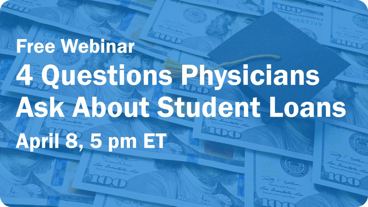 Join PracticeLink for today’s webinar with student debt expert, Navigate, and writer, speaker and finance enthusiast, Dr. Disha Spath, to discuss the '4 most common questions physicians ask about student loans.' hubs.li/Q02s5ccS0