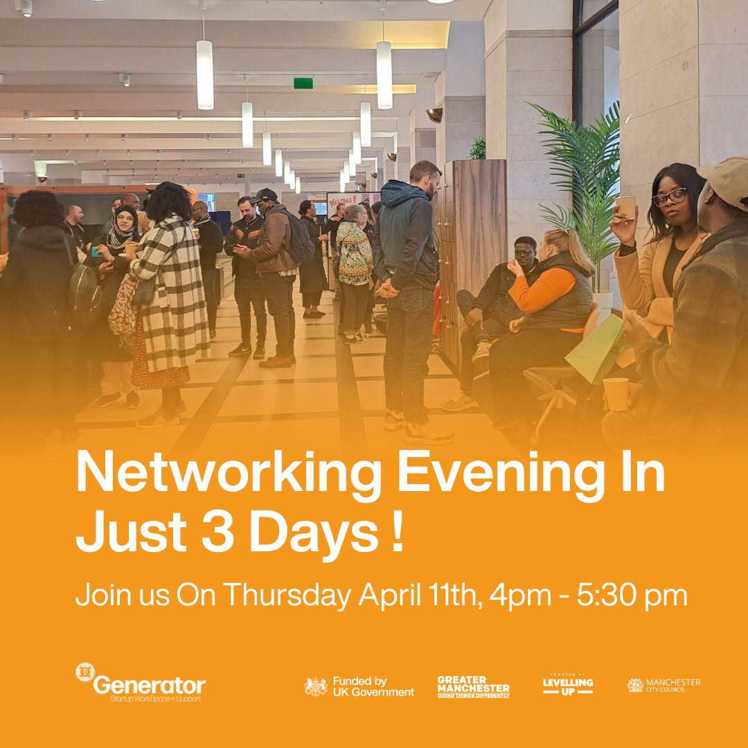 generatormcr's tweet photo. Have you got your ticket yet?
Tickets for our upcoming networking evening are available at https://t.co/d31PrIrB9O
#GeneratorMCR #Networking #CoworkingSpaces #Manchester #Freelancers #Entrepreneurs https://t.co/V9XSVzOrWD