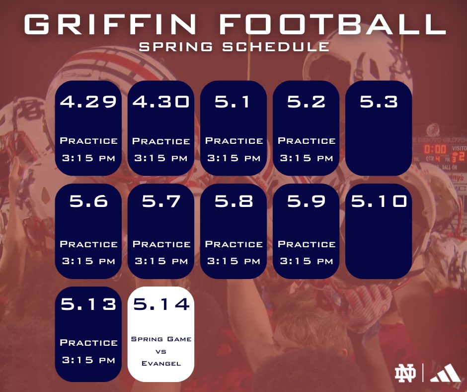 3 weeks until Griffin Football is BACK!