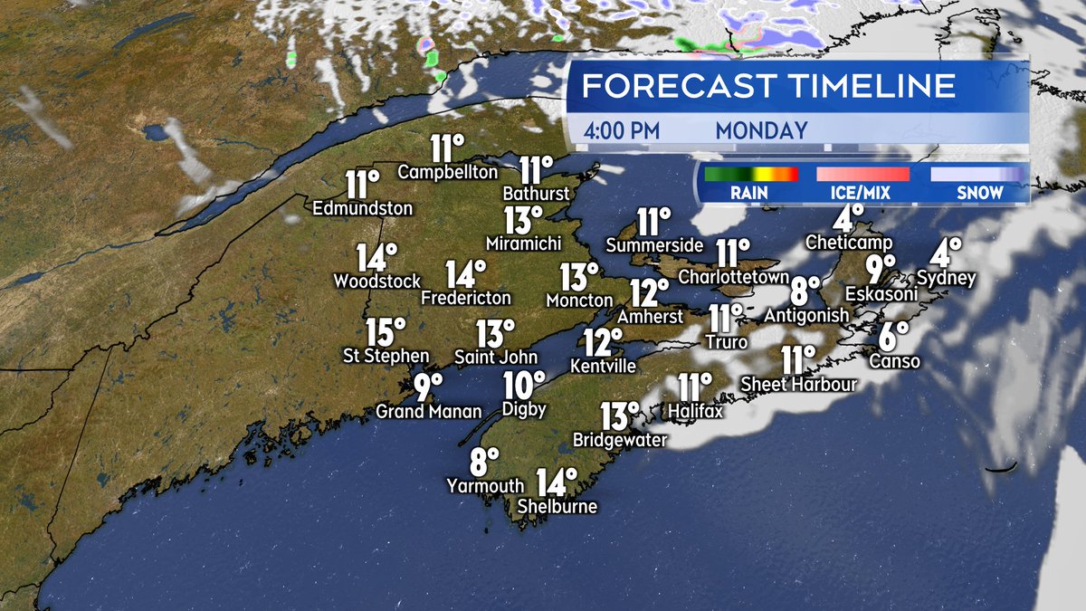 So far so good for Maritimes weather and viewing the solar eclipse. Just some patchy, broken mid-level cloud that is moving through at a decent clip. It shouldn’t be enough to fully obstruct viewing in any part of the Maritimes this afternoon.