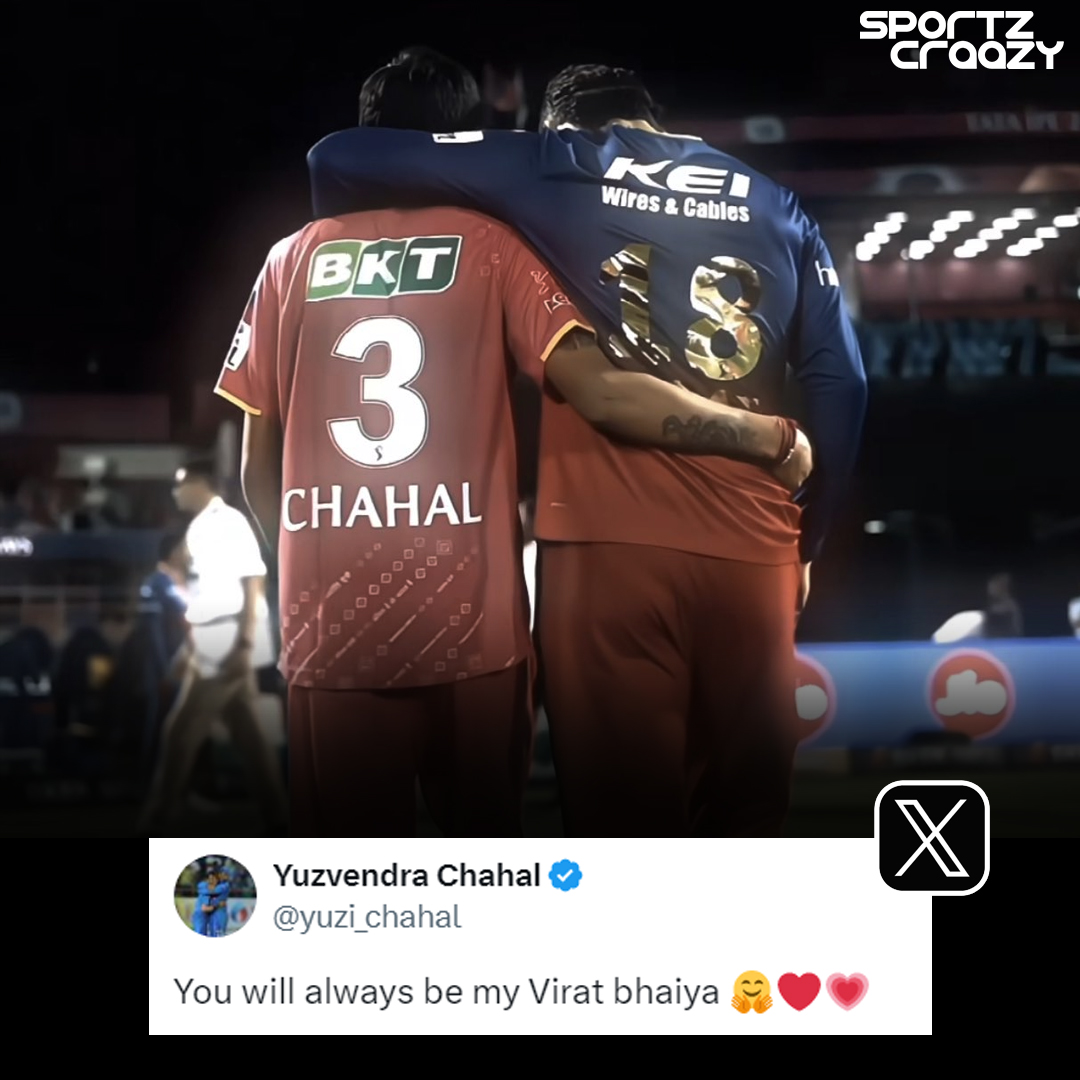 Yuzvendra Chahal Expresses Emotions for Virat Kohli Amidst Strike-Rate Debate Despite His 8th IPL Century. #IPL2024 #Cricket #Tournament #YuzvendraChahal #ViratKohli #Champions #Brotherhood #Century #SocialMedia #Sportzcraazy #Followus #Comment #RCBvsRR