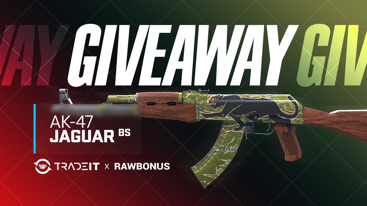 $41.00 GIVEAWAY! 🥳 AK-47 | Jaguar [BS] To enter: ✅ Follow us & @tradeit_gg ✅ Retweet + Like ✅ Tag your friends Winner in 72 hours, Best of luck! ⚡️