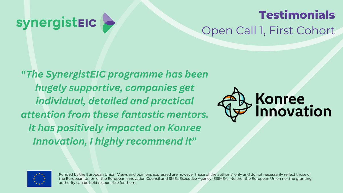🚀 As we are currently assessing the candidates to join our second cohort of 15 selected startups, let's take a moment to reflect on the impactful journey of our inaugural cohort in the SynergistEIC Acceleration Program.
Great feedback from #KonreeInnovation