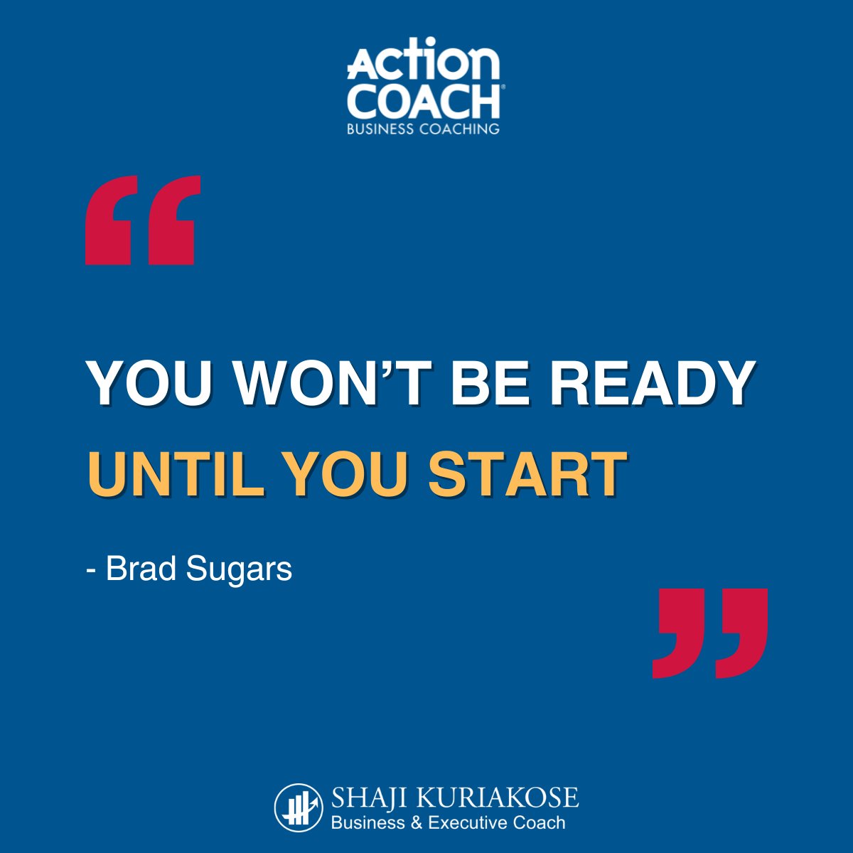 Success awaits those who dare to begin. 🚀

Embrace action.

#JustStart #BusinessLeadership
#actioncoach #shajikuriakose #businesscoach #executivecoach #businesscoaching