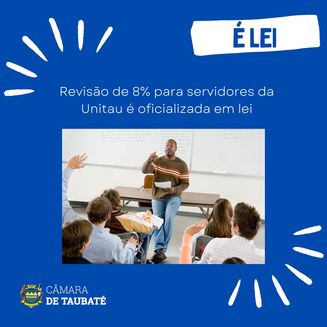 camarataubate's tweet image. #Revisãosalarial para servidores da #Unitau foi publicada pelo prefeito na sexta-feira, 5, logo após a #Câmara de #Taubaté aprovar o projeto em duas sessões extraordinárias, realizadas na mesma data: bit.ly/4aL8Eu5 ✅