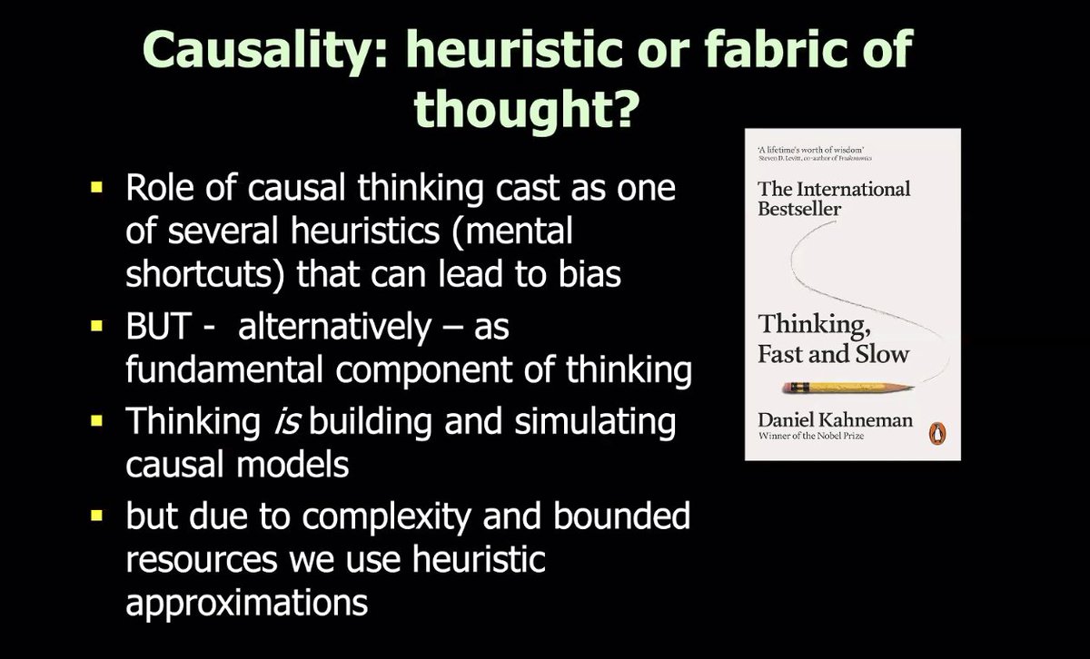 In his #CIIG talk, @david_lagnado argues that causal reasoning isn't just a heuristic/mental shortcut, but is fundamental to thinking itself. We think by building and simulating mental causal models.