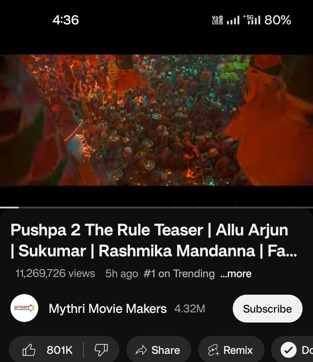ColorsCineIndia's tweet photo. 800K likes 
#Pushpa2 - 5hrs 29 mins
#SalaarTeaser - 4hrs 22 mins https://t.co/NqkaYyVUgL